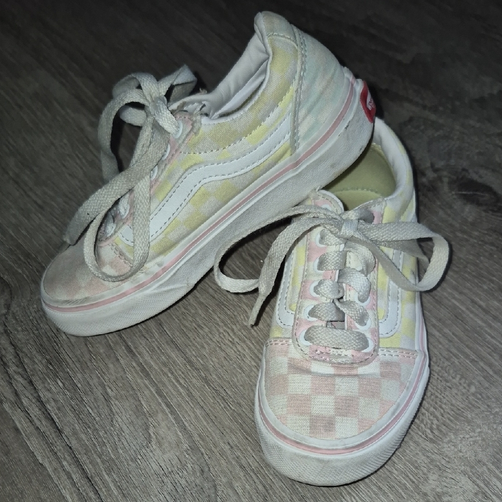 Vans Pink and Yellow Sneakers Retro Style